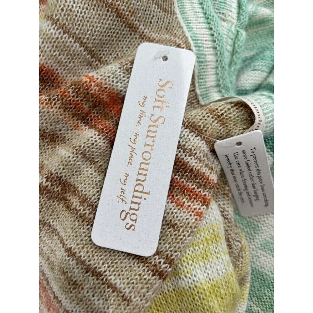 Soft Surroundings Women's Size L Open Front Long Duster Cardigan Juniper Sweater